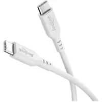 Goobay USB-C Silikon-Ladekabel, für USB-C Geräte, schnellladefähig, Knickschutz, Länge 1,5 Meter, weiß