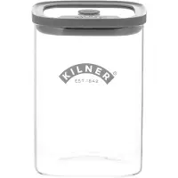 Kilner Vorratsglas 1 Liter, quadratisches Borosilikatglas mit Vakuumdeckel