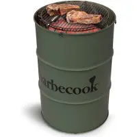 Barbecook Edson Holzkohlegrill Fass-Form Tonne Verchromter Grill-Rost verstellba