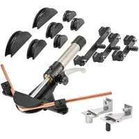 Vevor Hydraulisches Rohrbiegegerät, 6-22 mm, Vorwärts-/Rückwärtsbiegewerkzeug-Set für HLK-Anlagen, mit 7 Aluminiumlegierungs-Biegebacken, für HLK-Klimaanlagen, Kältetechnik & Autoreparaturen