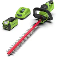 Greenworks G40HT61K2 Akku Heckenschere, 61 cm Doppelklingen, schneidet bis zu 27