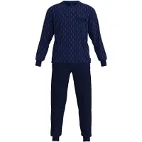 Götzburg Schlafanzug "Pyjama Schlafanzug lang", Herren, Gr. XXL, blau, Obermaterial: 60% Baumwolle CO. 40% Polyester PES., Homewear-Sets Schlafanzug