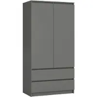 Akord Kleiderschrank Graphit Hochglanz 90X51X180 Cm