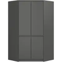Akord Kleiderschrank Graphitgrau 100 cm 4 Türen 6 Regalböden B100xH180xT50 cm