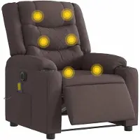 vidaXL Massagesessel Elektrisch Dunkelbraun Stoff