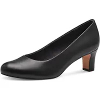 Jana Damen Pumps mit Blockabsatz Vegan, Black, 36