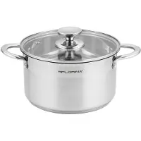 Florina Edelstahl Topf 6 l 24 cm Durchmesser I Energiesparender Kochtopf FALCON