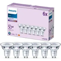 Philips Spot PAR16 GU10 x6, 50 W, 4,6 W, 50 W, GU10, 390 lm, 15000 h, Kaltweiße