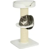 PawHut Kratzbaum Sisalstämme für mittelgroße Katzen 91 cm Cremeweiß