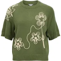 Object Kurzarm Pullover Grün XL