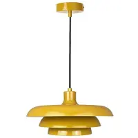 Dyberg Larsen Hängeleuchte Ava, currygelb, Metall, Ø 31 cm