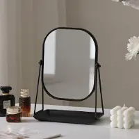 Merkloos Metall Tisch Spiegel mit Stauraum und Verstellbarem Stand
