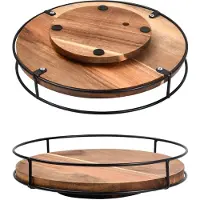 Merkloos Drehteller Schrank Organizer - Holz drehbares Kräuterregal 25 cm