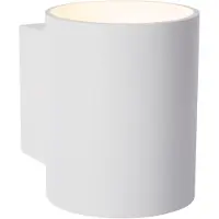 Lucide Wandleuchte Xera, weiß, Ø 8 cm, Up-/Downlight, Aluminium