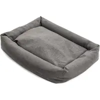 Merkloos Rechteckiges Hundebett und Katzenbett - Dunkelgrau gefütterte Baumwolle 70x50 cm