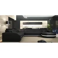 AEA Ledersofa Ecksofa Wohnlandschaft Ecksofa Eckcouch Polster Sitz Ecke USB+LED