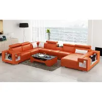 AEA Ledersofa mit USB Wohnlandschaft Ecksofa Couch Sofa Eck Garnitur Ecke XXL Big