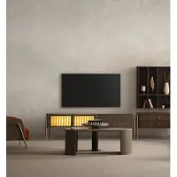 AEA Beige Wohnzimmergarnitur Designer Holz Couchtisch TV-Lowboard