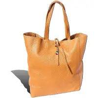 DrachenLeder Florence ital. Echtleder Shopper cognac 30x35x15 Damen D2OTF112N