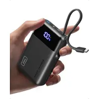 Iniu 45W Power Bank, Ultra Klein 20000mAh mit Integriertem USB-C Kabel