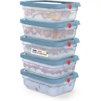 EMSA oneClick N1231200, Set, Rechteckig, 1,2 l, Blau, Durchscheinend, Deutschland, 217,3 mm