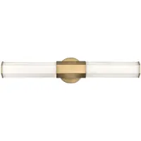Quintiesse LED-Bad-Wandlampe Facet Dual, messing, 2-flg., Breite 66 cm