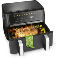 Gourmet Maxx GOURMETmaxx Heißluftfritteuse AirGenius XXL Garraum 10L Dual Zone Air Fryer - Airfryer, Küchenhelfer, Garen, Küche, Kochen für Pommes, Gemüse & Snacks