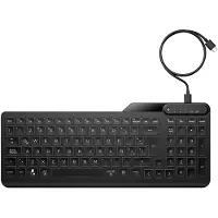 HP 405 Tastatur mit Hintergrundbeleuchtung für mehrere Geräte, Volle Größe (100%), Kabelgebunden, USB, Membran Key Switch, Schwarz