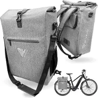 Unyqoos Doppel-Fahrradtasche – wasserdichte Gepäckträgertasche für Fahrrad, wandelbar zu Rucksack oder Schultertasche, Quick‑Connect für E‑Bike, A4/Notebook‑tauglich