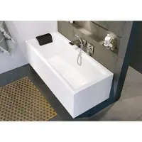 Riho Stiell Square Rechteck-Badewanne, Plug&Play-Variante, mit Ab- und Überlaufgarnitur, 2-Sitzer, weiß, B100030005