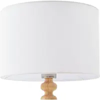 LUCANDE Tischleuchte Karlie, Höhe 45 cm, weiß, Holz, E27