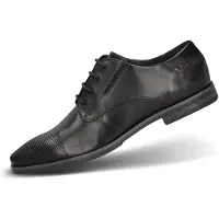 Bugatti Herren Businessschuhe/ Halbschuhe Schwarz GlattlederGröße:46