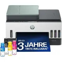 HP Smart Tank 7307 Wireless All-in-One Farbe Drucker, Up to 2 Years of ink included; Two-sided printing; Copier, Scanner, Thermal Inkjet, Farbdruck, 4800 x 1200 DPI, A4, Direktdruck, Weiß