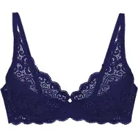 Triumph Bügel-BH "Amourette W", Damen, Gr. 85, Cup C, admiral, Spitze, Obermaterial: 62% Polyamid, 24% Elasthan, 8% Lyocell, 6% Polyester, BHs Bügel-BH, Stretch-Spitze