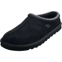SKECHERS Hausschuh "RENTEN-ULRICH", Herren, Gr. 42, schwarz, Velourslederimitat, Schuhe Hausschuh, Hüttenschuh, Wohlfühlschuh, Slipper zum Schlupfen