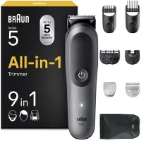 Braun Multigroom All-in-One Series 5, 9-in-1 Trimmer-Set 5, AIO5545, Grau