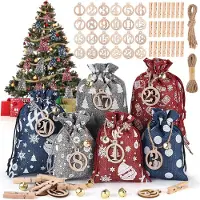 Merkloos DIY-Adventskalender mit Stoffbeuteln und Holzklammern