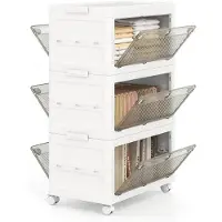 Merkloos 3er-Pack Kunststoff Aufbewahrungsboxen mit Deckel