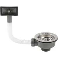 Merkloos 110 mm Spülbeckenablaufgarnitur - Edelstahl Siphon für Küchenspüle