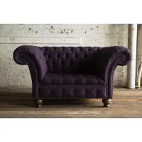 AEA Sessel Chesterfield Design Stoff Couch 1.5 Sitzer Polster Sofas Lounge Samt Lila