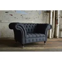 AEA Design Chesterfield Stoff Couch Sessel 1.5 Sitzer Polster Sofas Lounge Club