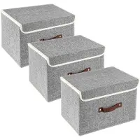 Merkloos Faltbare Aufbewahrungsbox mit Deckel Set von 3