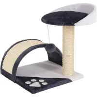 Lionto Kratzbaum Klein mit Plüschball & viel Sisal, Höhe 43 cm, Grau/Weiß