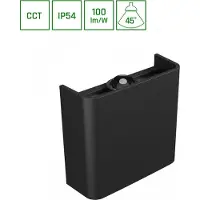 Spectrum LED Außenleuchte Wandlampe Lunarix 1 Schwarz IP54 2W 200lm CCT 2700K/4000K/6500K Up/Down 45°