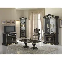 AEA Wohnzimmer Set Vitrine Kommode Spiegel Esstisch Design Schrank Möbel Gruppe 5tlg