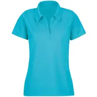 Trigema Poloshirt "Poloshirt ohne Knopfleiste", Damen, Gr. XL, blau (azur), Piqué, 100% Baumwolle, Basic, ohne Ausschnitt, Shirts Poloshirt