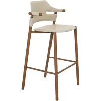 ANGEL CERDA SL Hocker aus regeneriertem Leder in Sandfarbe 4253