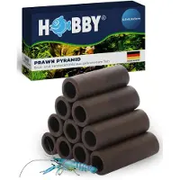 Hobby Aquaristik Prawn Pyramid 6,5x5,5x5cm dunkel I Brut- und Versteckhöhle aus Ton