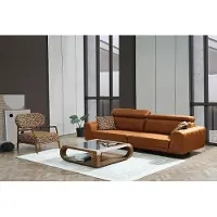 AEA Komplette Couchgarnitur Viersitzer Sessel Couch Braun Kunstleder Sofas