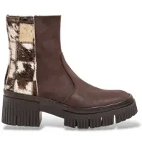 Art für Damen. 11374S27R003_012 Stiefeletten aus Leder 1374S Patchwork braun (40), 3 bis 5 cm, Reißverschluss, Lässig